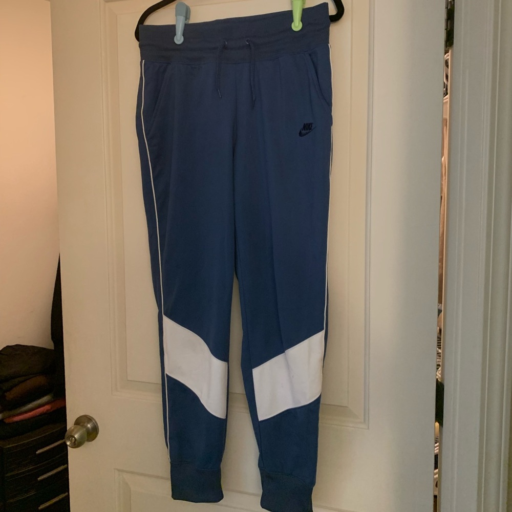 Nike blue and white joggers